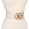 "G" Pearl Buckle Belt (Ivory)