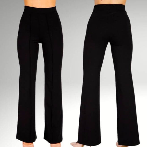 High Waist Flare Pants - Black